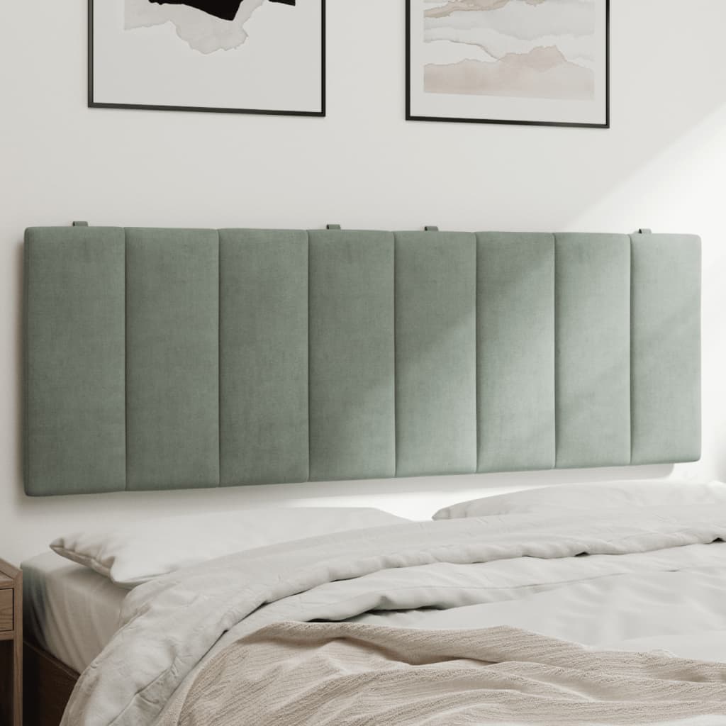 világosszürke bársony fejtámla párna Hanko 120 cm