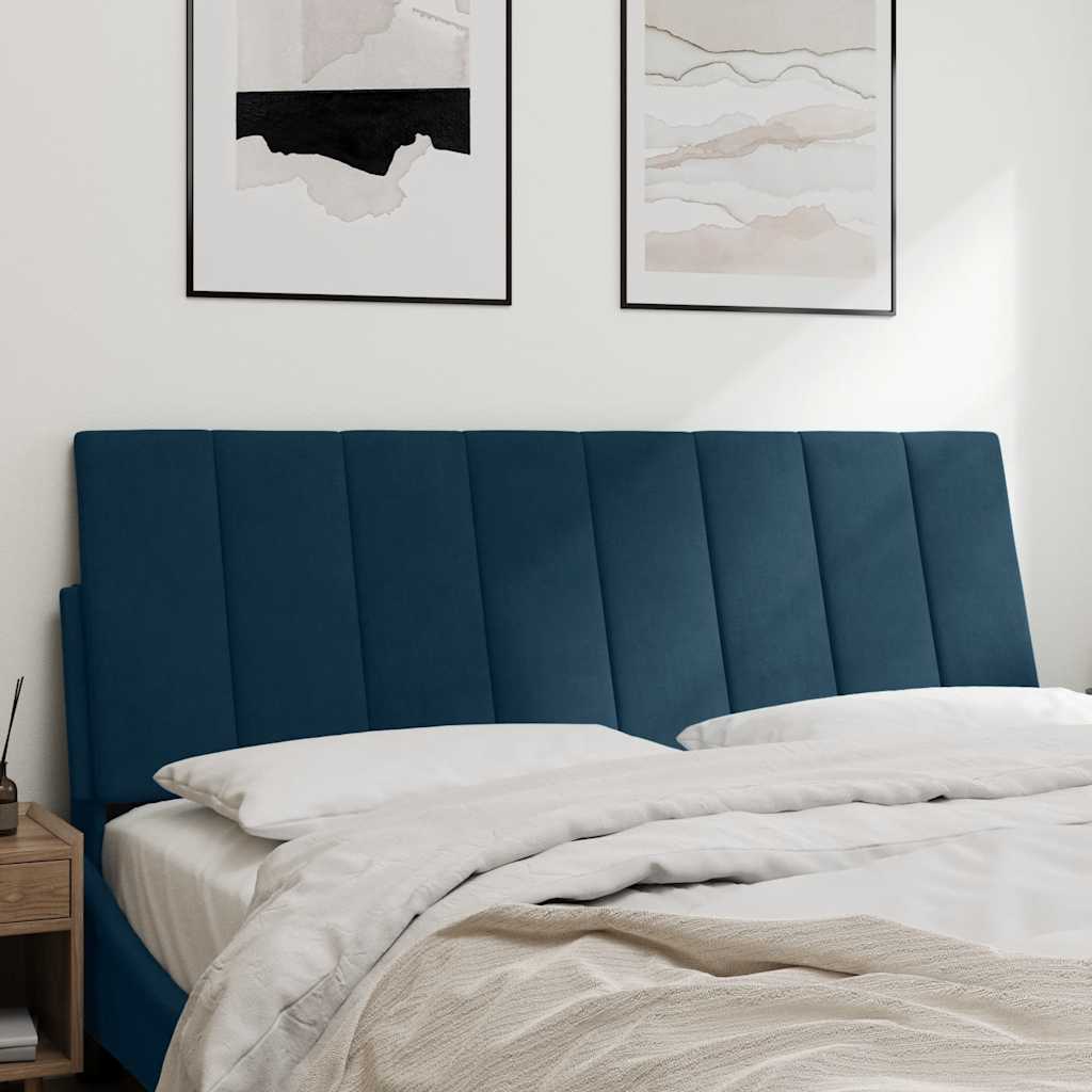 kék bársony fejtámla párna Hanko 120 cm