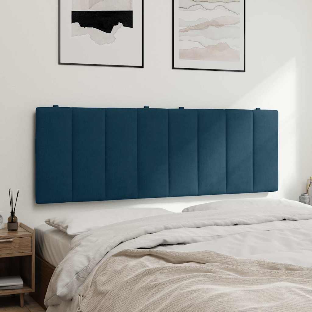 kék bársony fejtámla párna Hanko 120 cm