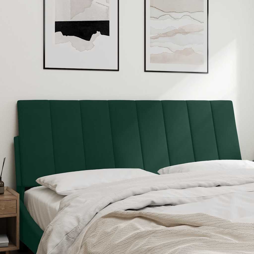 sötétzöld bársony fejtámla párna Hanko 140 cm