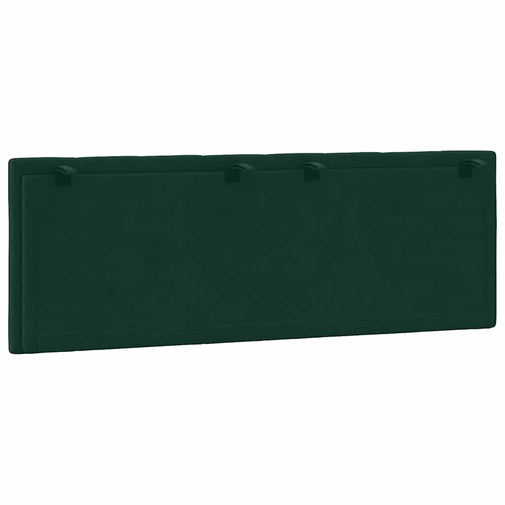 sötétzöld bársony fejtámla párna Hanko 140 cm