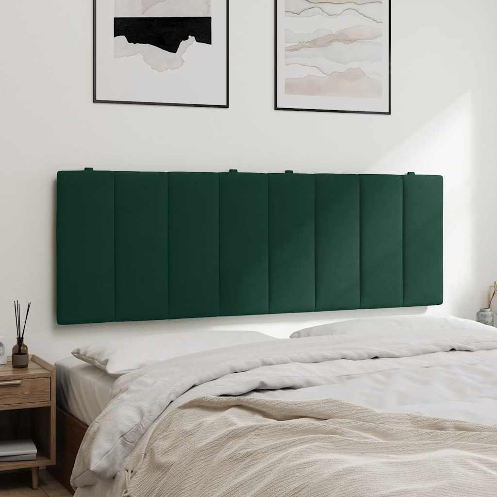 sötétzöld bársony fejtámla párna Hanko 140 cm