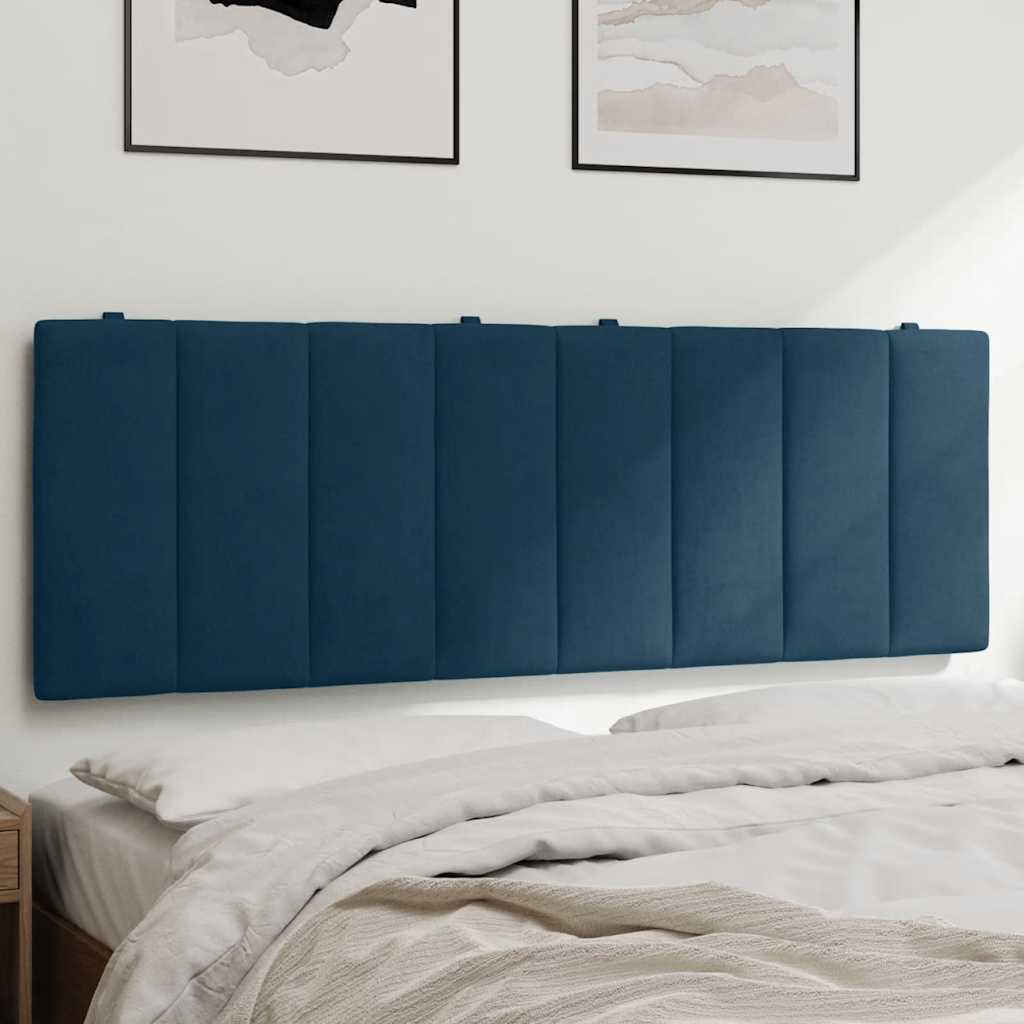 kék bársony fejtámla párna Hanko 140 cm