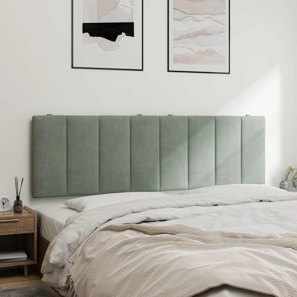 világosszürke bársony fejtámla párna Hanko 160 cm