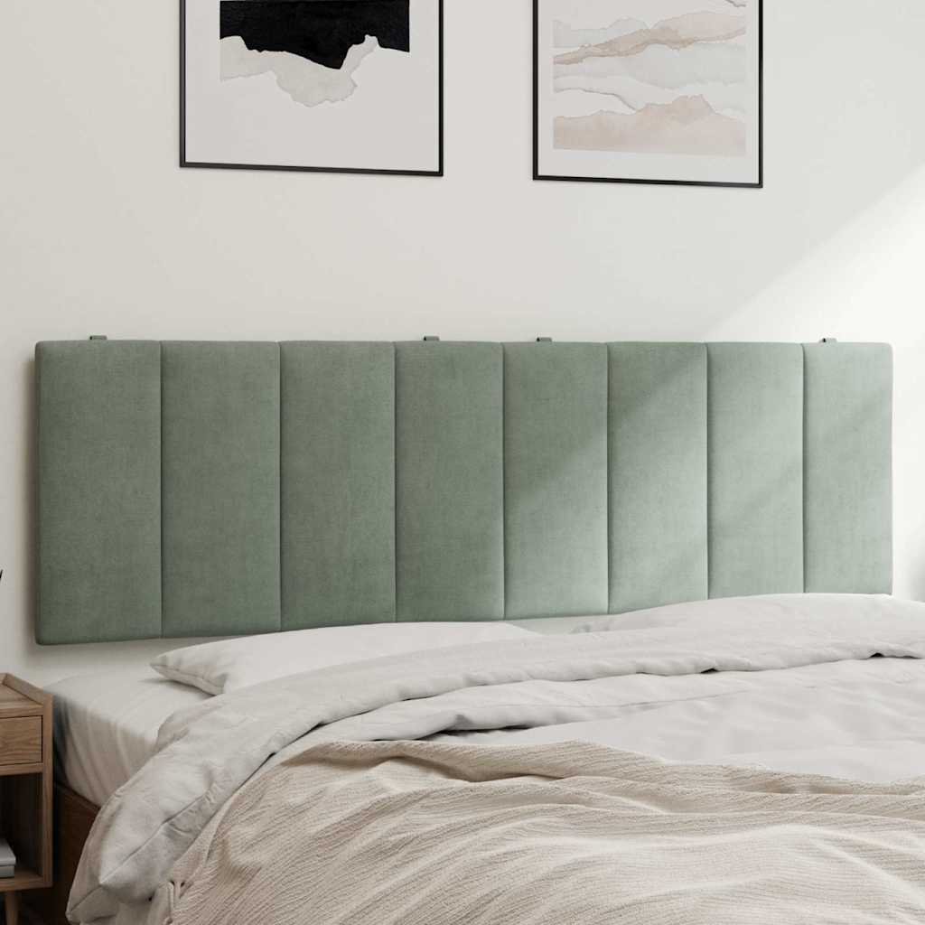 világosszürke bársony fejtámla párna Hanko 160 cm