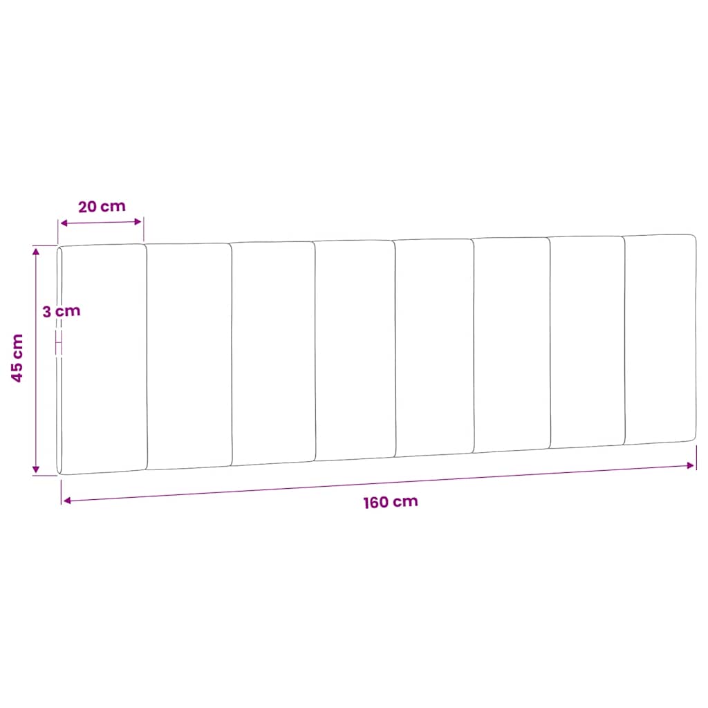 sötétszürke bársony fejtámla párna Hanko 160 cm