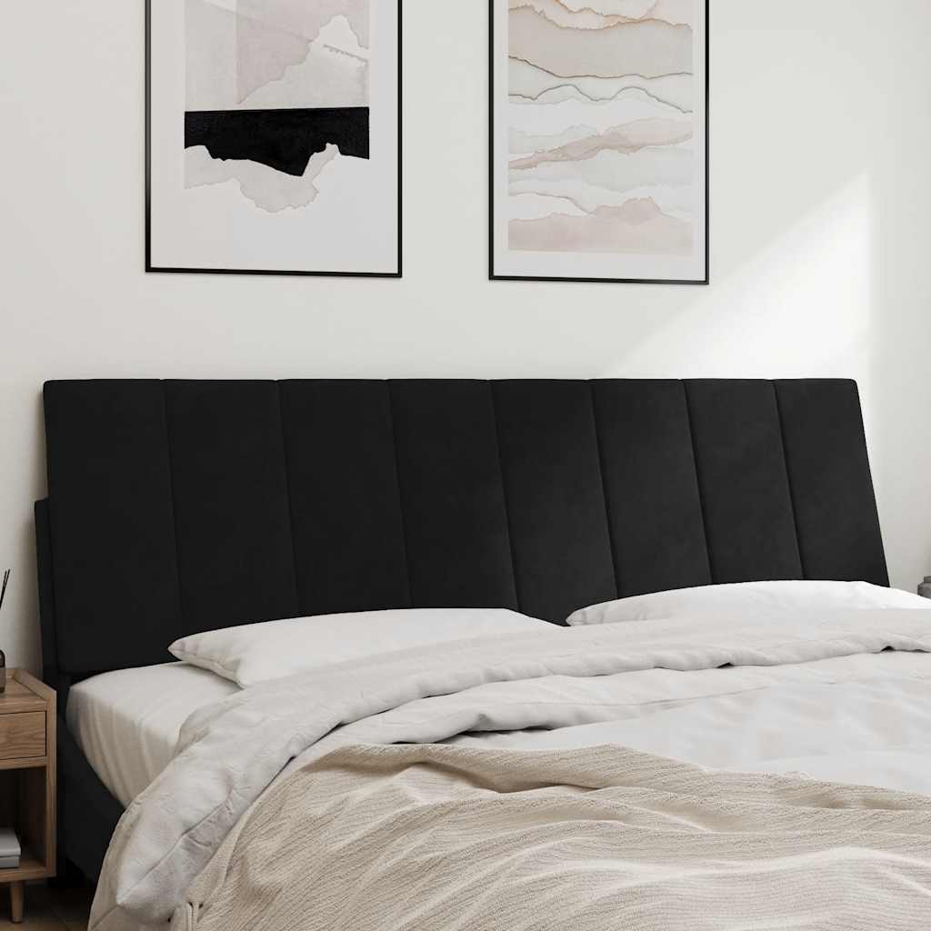 fekete bársony fejtámla párna Hanko 160 cm