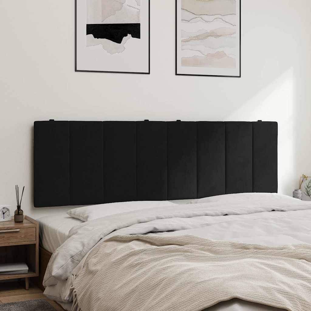 fekete bársony fejtámla párna Hanko 160 cm
