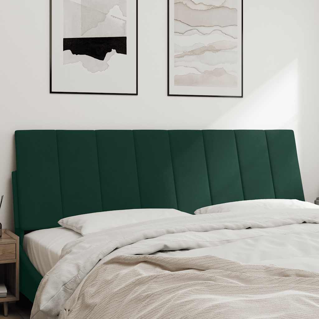sötétzöld bársony fejtámla párna Hanko 160 cm