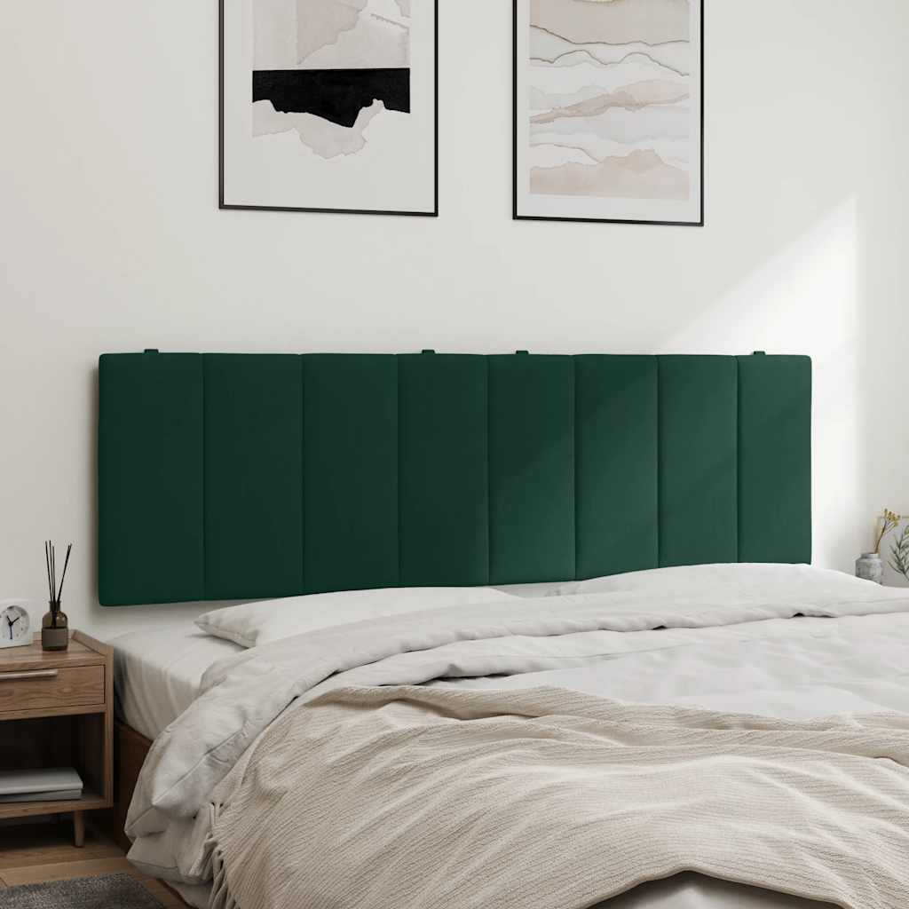 sötétzöld bársony fejtámla párna Hanko 160 cm