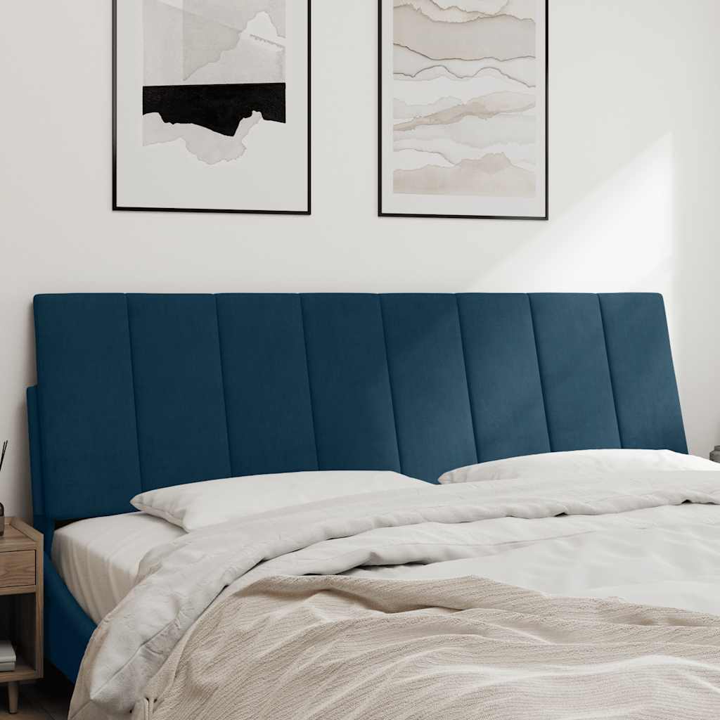 kék bársony fejtámla párna Hanko 160 cm