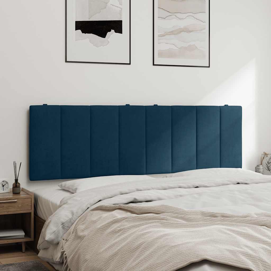 kék bársony fejtámla párna Hanko 160 cm