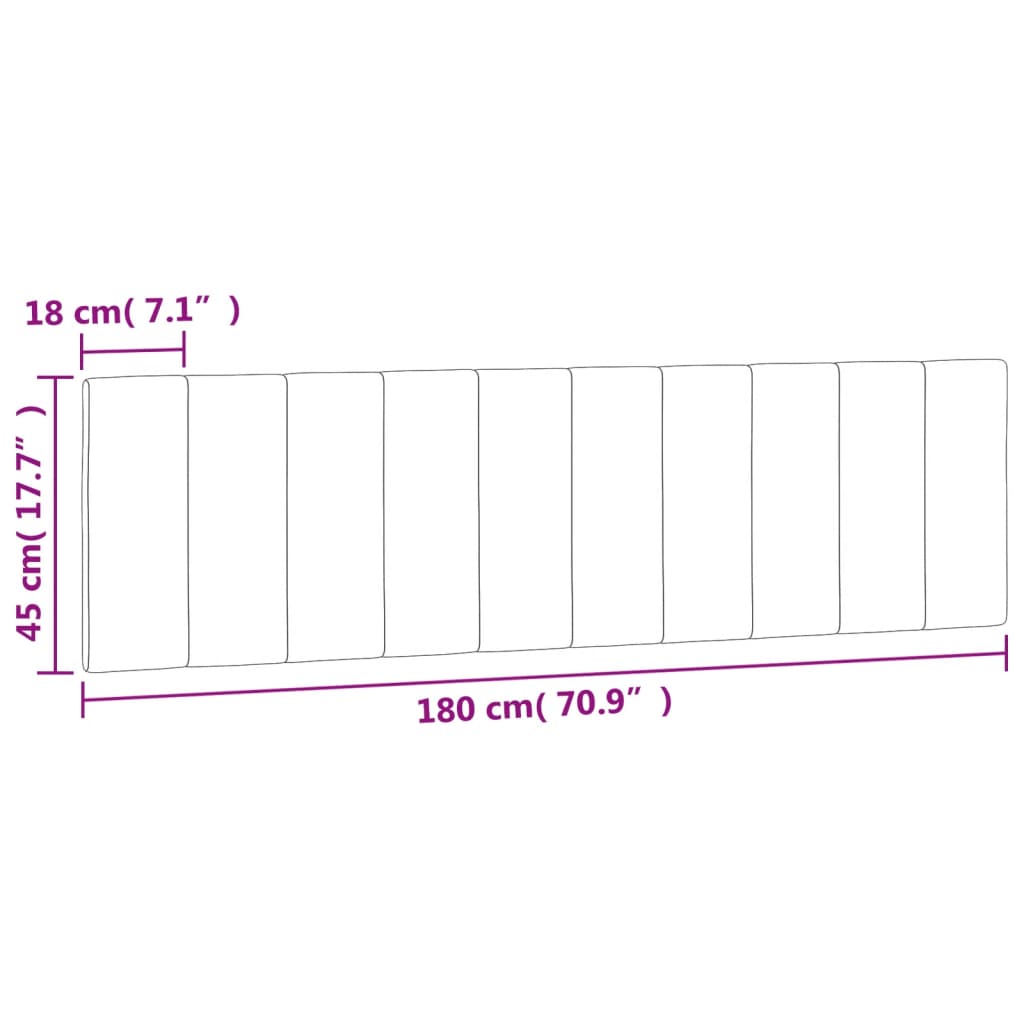 világosszürke bársony fejtámla párna Hanko 180 cm