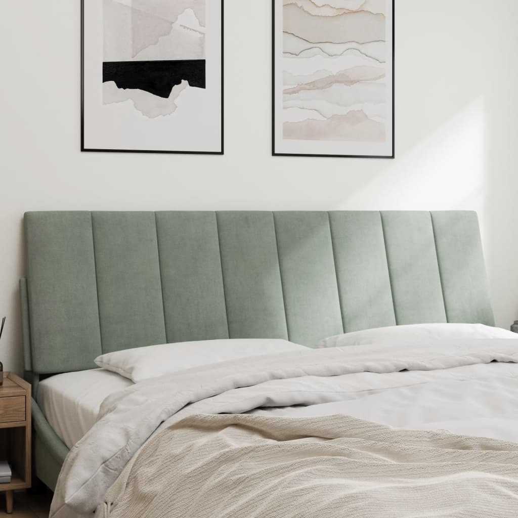 világosszürke bársony fejtámla párna Hanko 152 cm