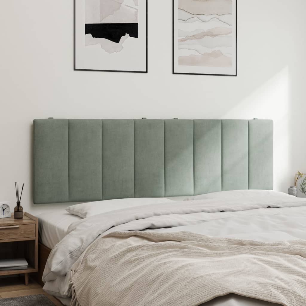 világosszürke bársony fejtámla párna Hanko 152 cm