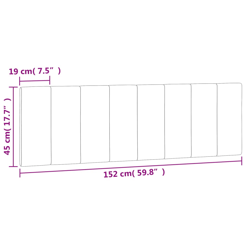 világosszürke bársony fejtámla párna Hanko 152 cm