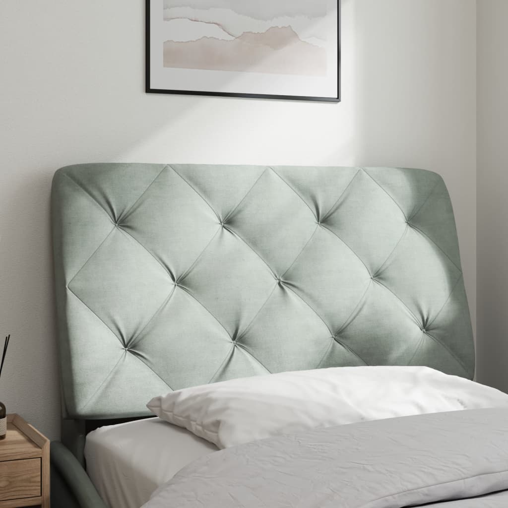 világosszürke bársony fejtámla párna 80 cm