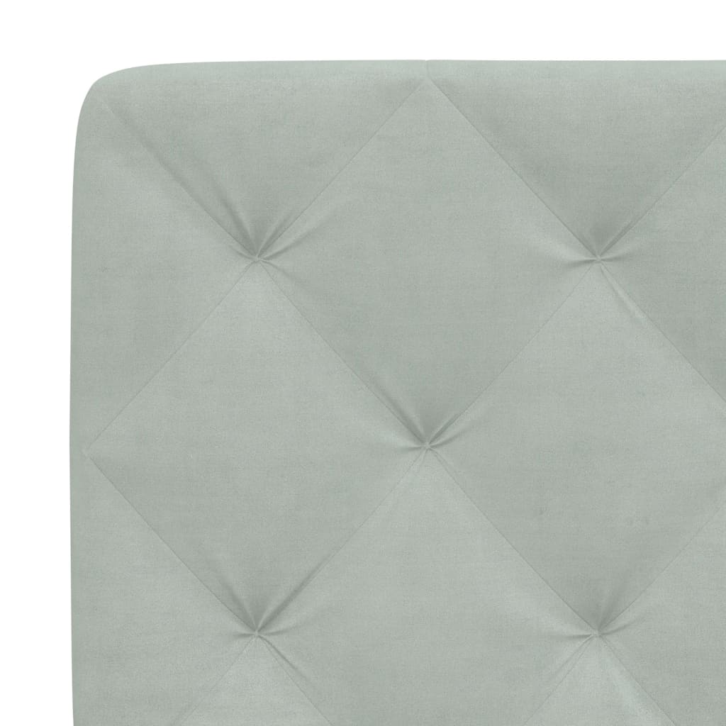 világosszürke bársony fejtámla párna 80 cm