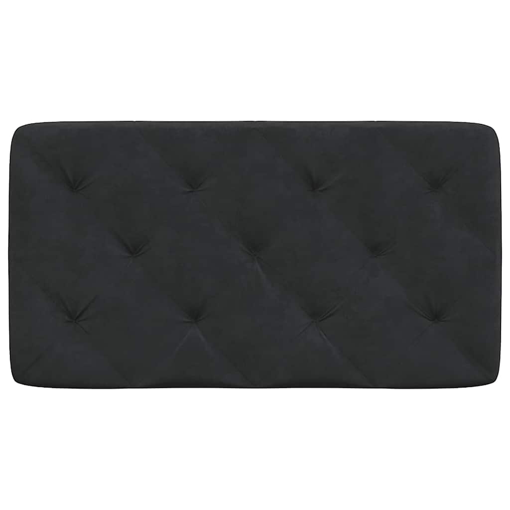 fekete bársony fejtámla párna 80 cm