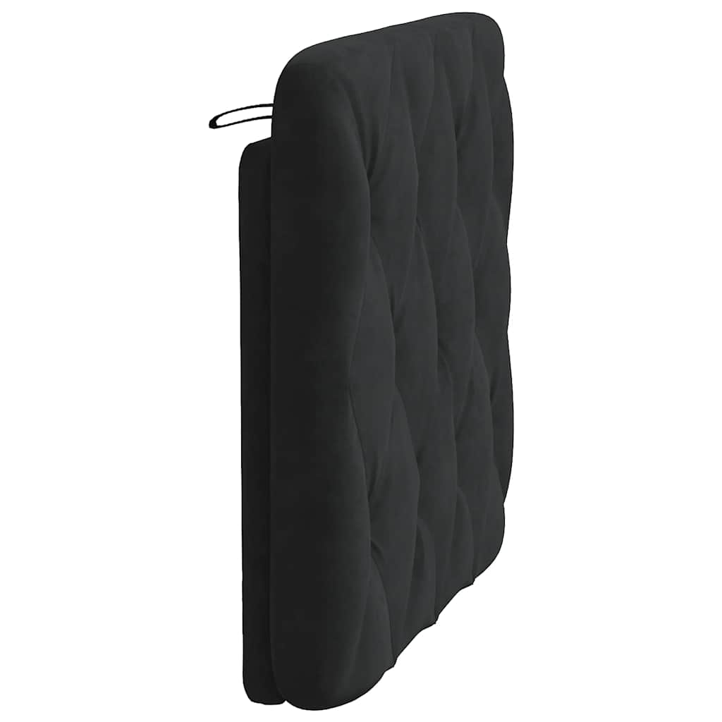 fekete bársony fejtámla párna 80 cm
