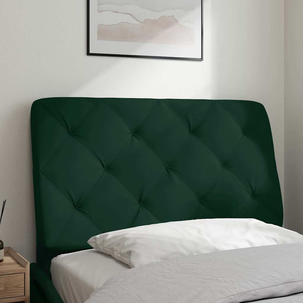 sötétzöld bársony fejtámla párna 80 cm