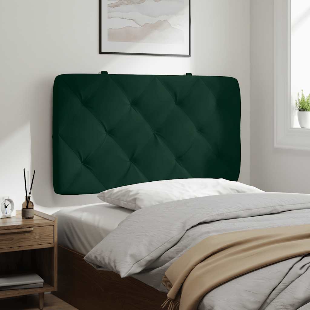sötétzöld bársony fejtámla párna 80 cm