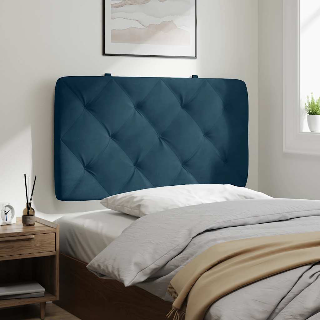 kék bársony fejtámla párna 80 cm