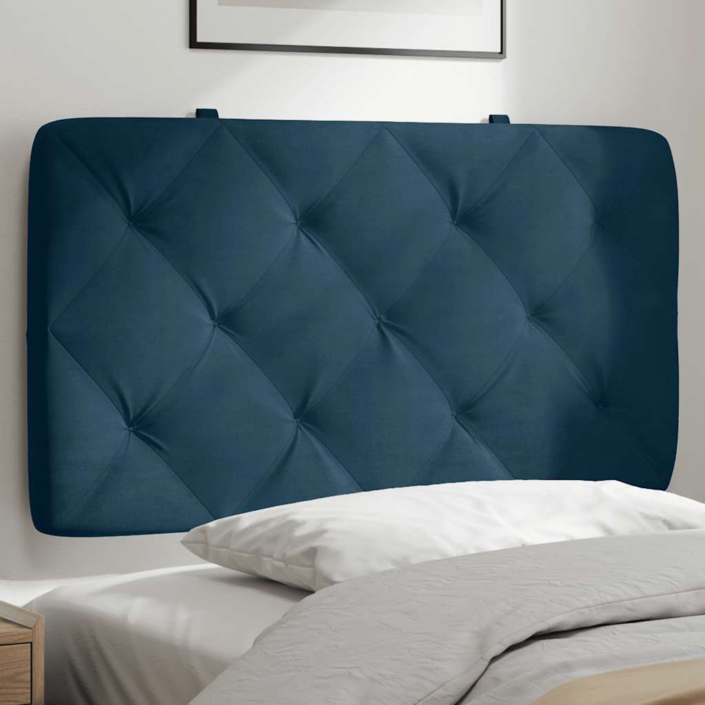 kék bársony fejtámla párna 80 cm