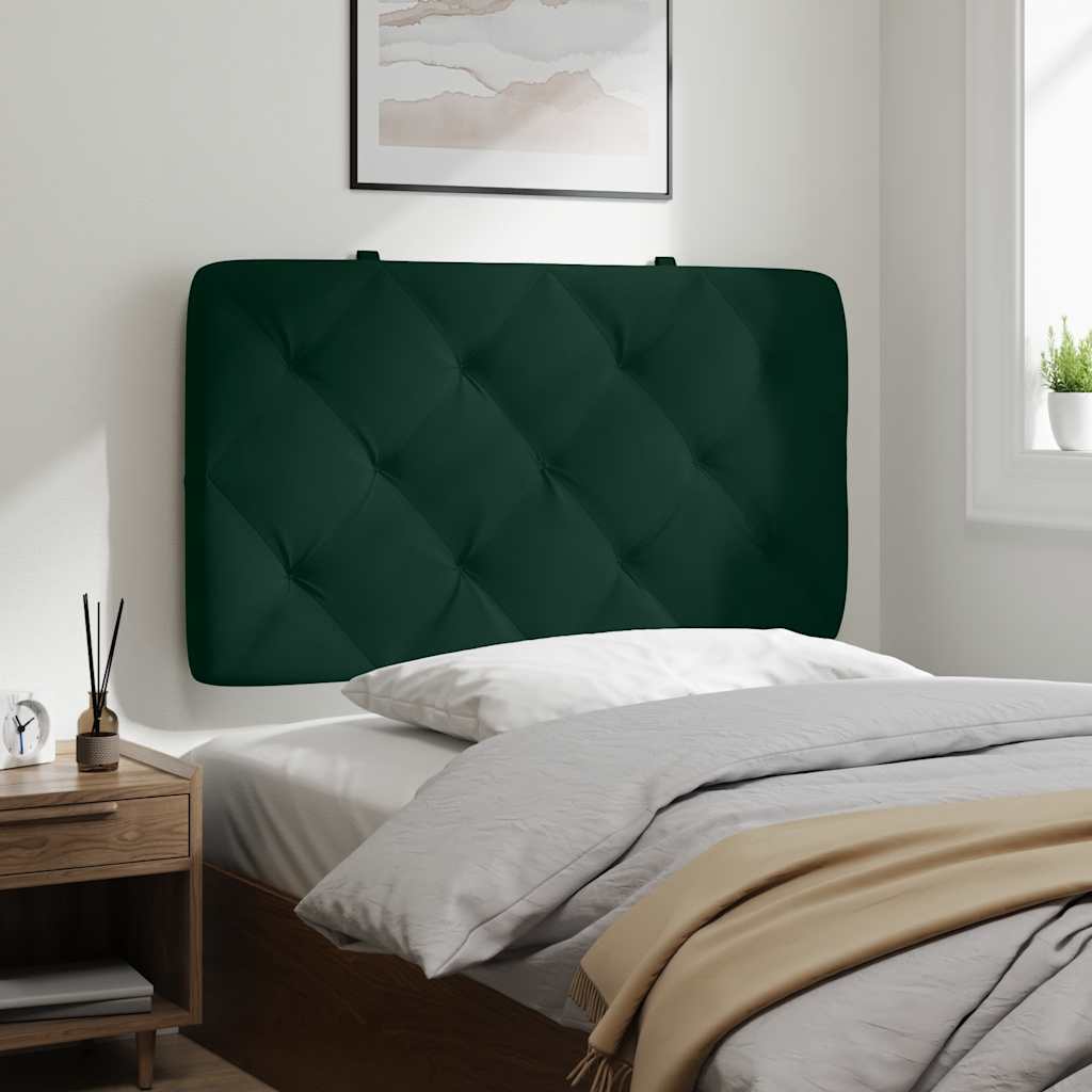sötétzöld bársony fejtámla párna 90 cm