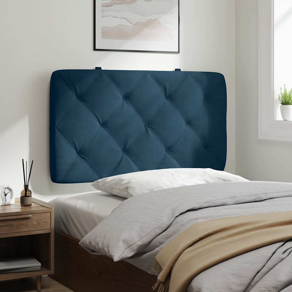kék bársony fejtámla párna 90 cm