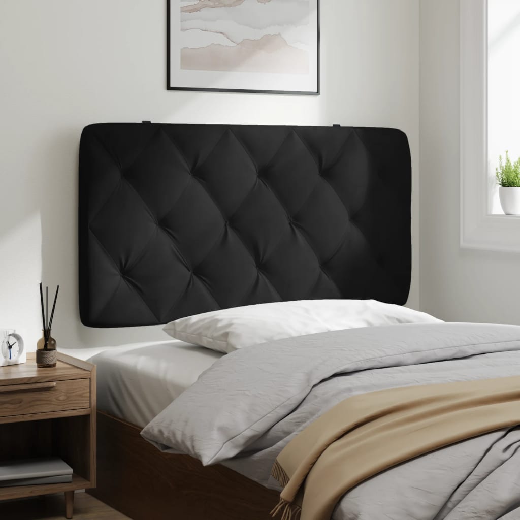 fekete bársony fejtámla párna 100 cm