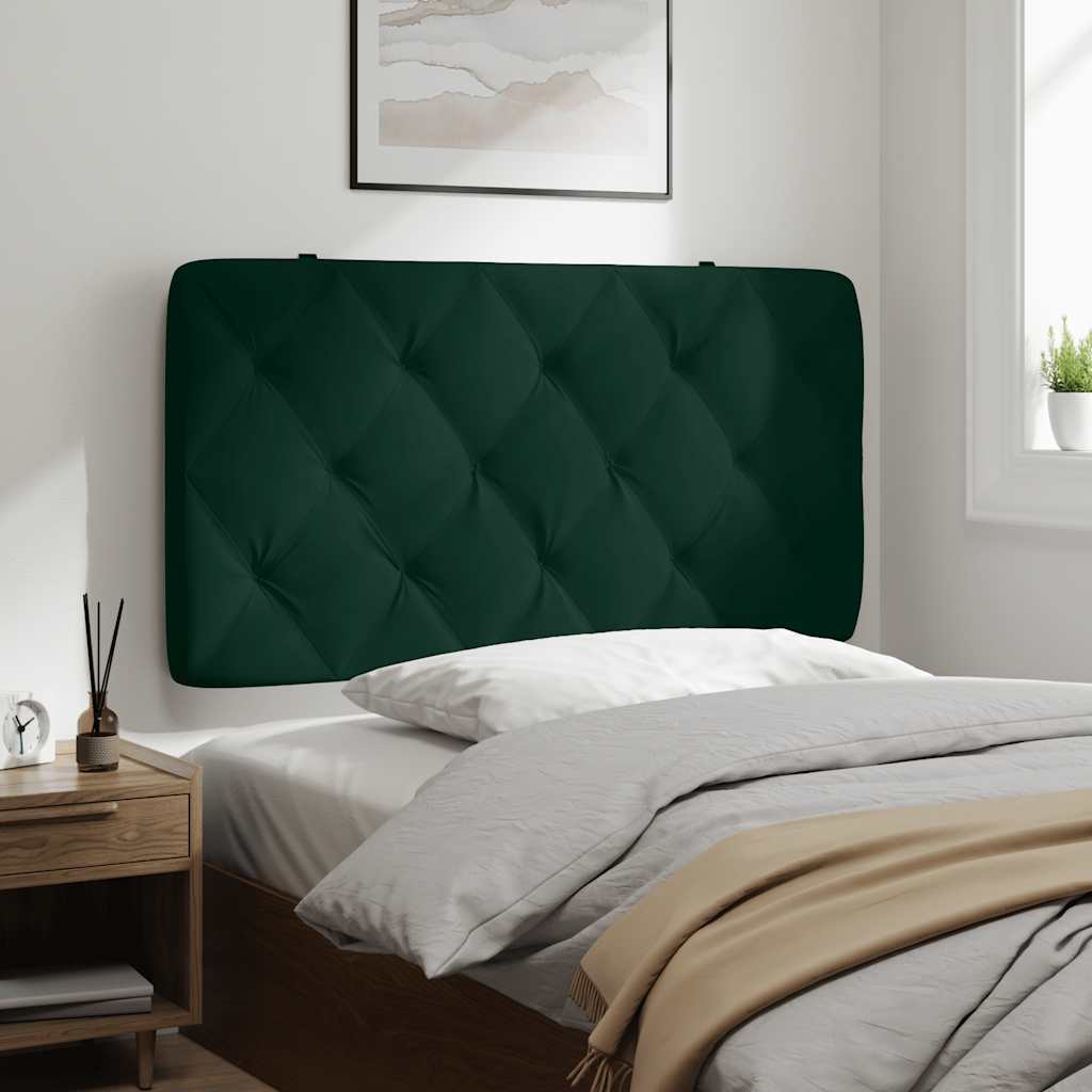 sötétzöld bársony fejtámla párna 100 cm