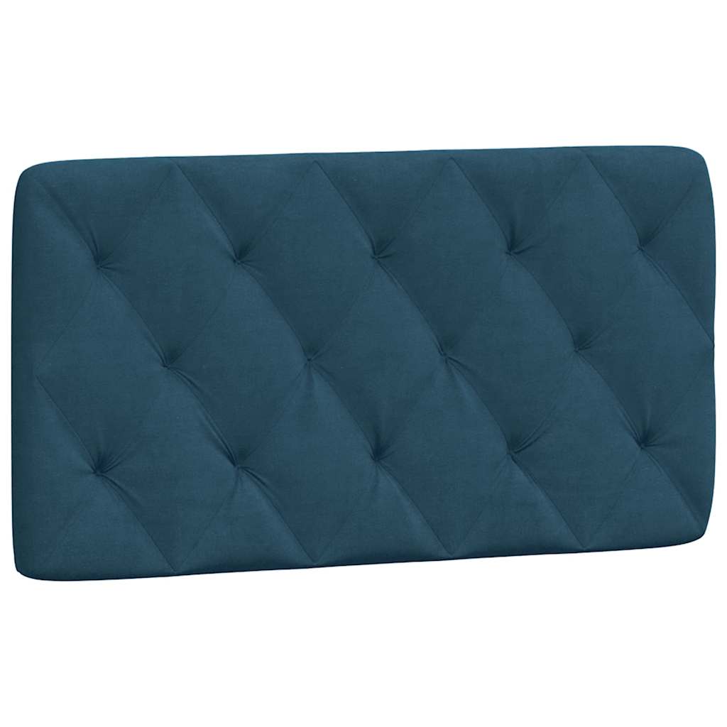 kék bársony fejtámla párna 100 cm