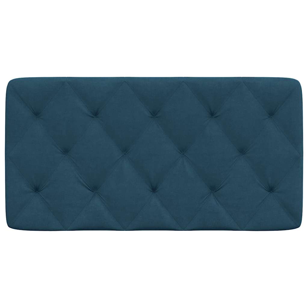 kék bársony fejtámla párna 100 cm