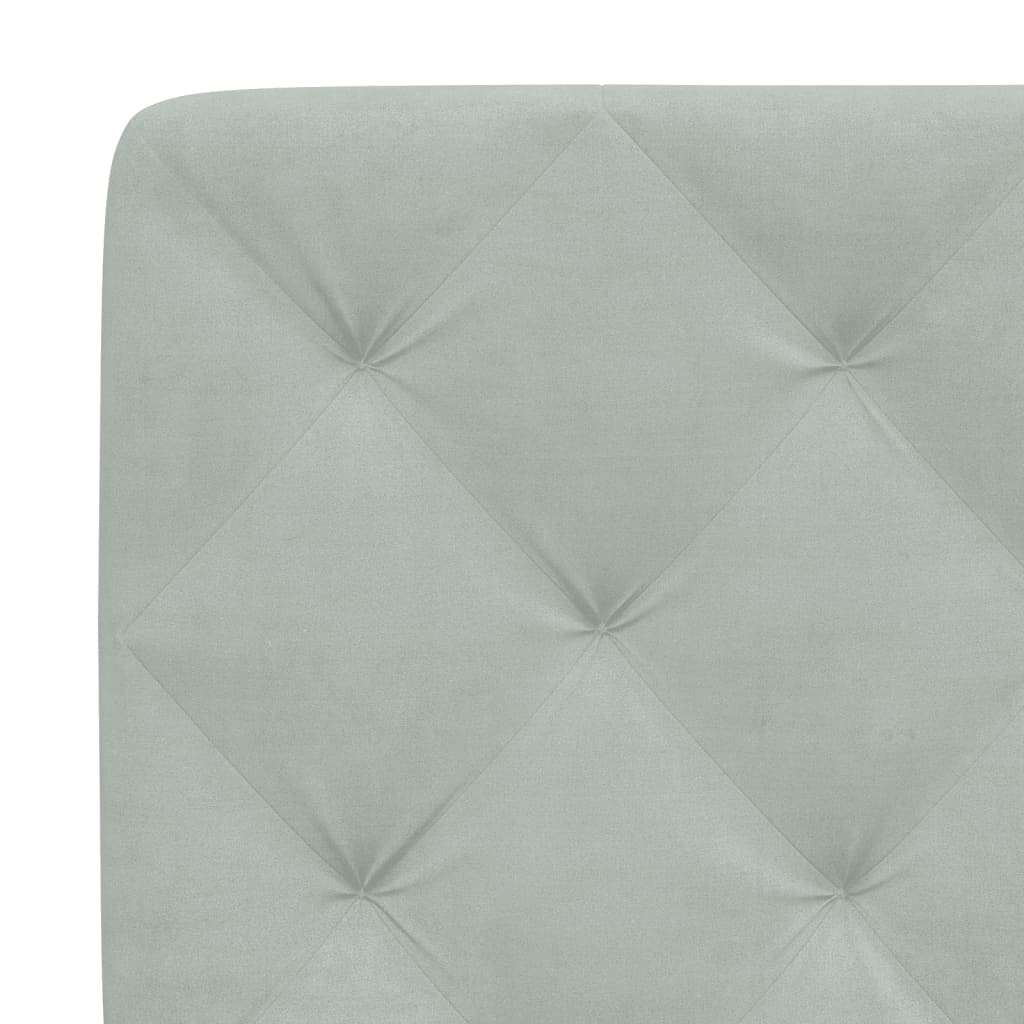 világosszürke bársony fejtámla párna 120 cm