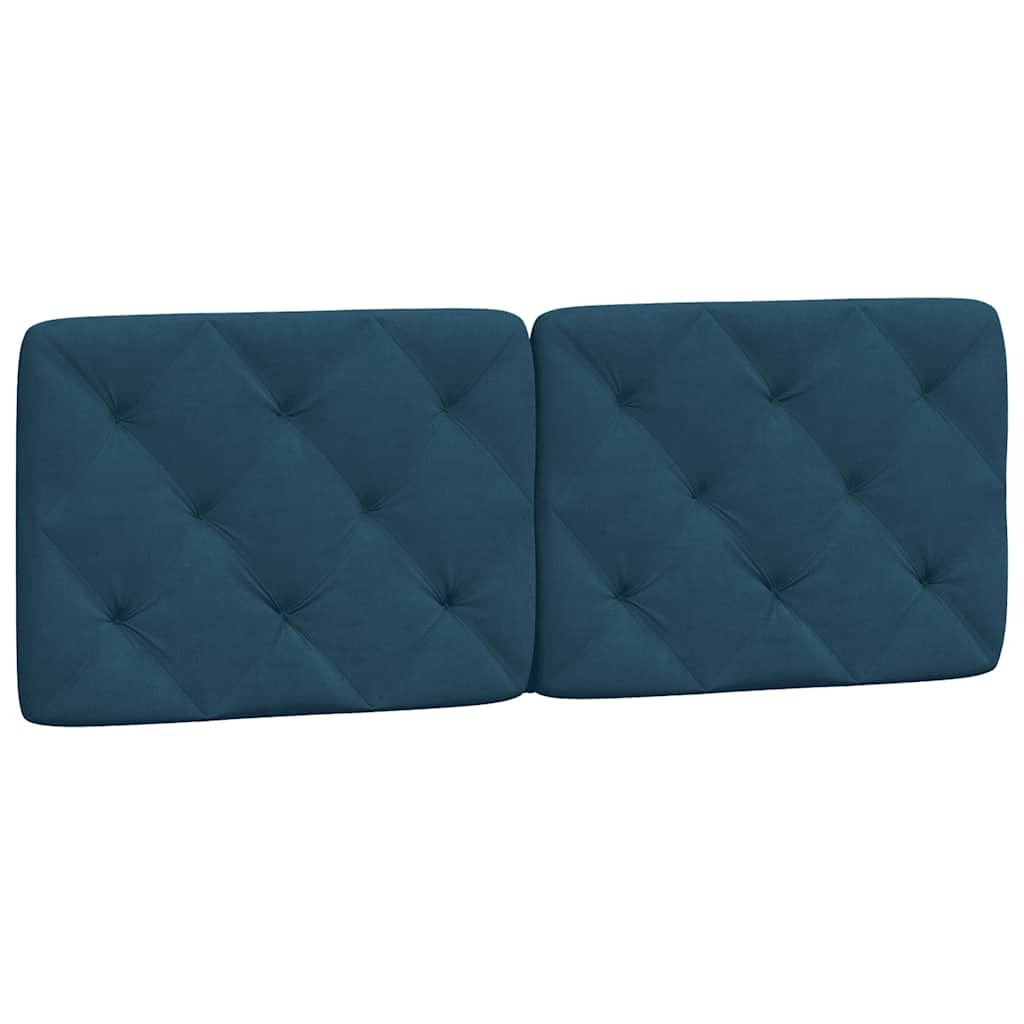 kék bársony fejtámla párna 120 cm