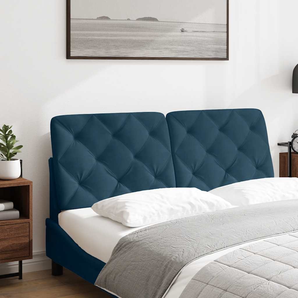 kék bársony fejtámla párna 120 cm