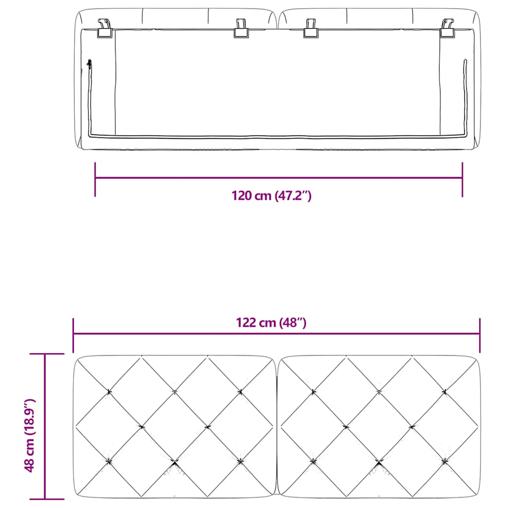 kék bársony fejtámla párna 120 cm