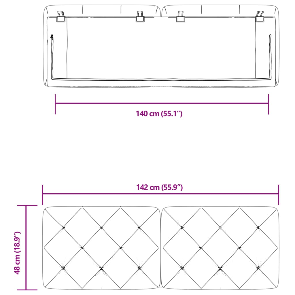 rózsaszín bársony fejtámla párna 140 cm
