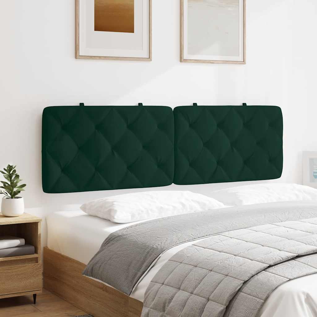 sötétzöld bársony fejtámla párna 160 cm