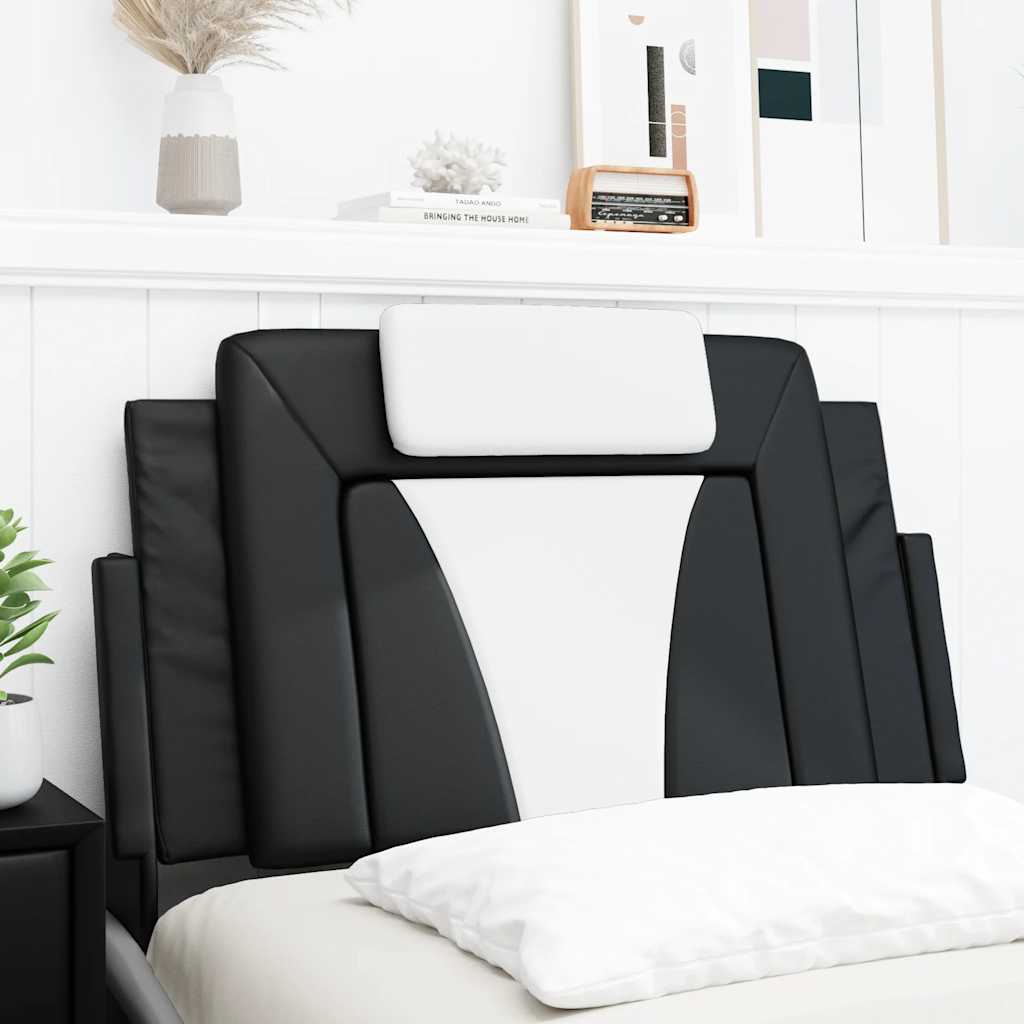 fekete és fehér műbőr fejtámla párna Viana 80 cm