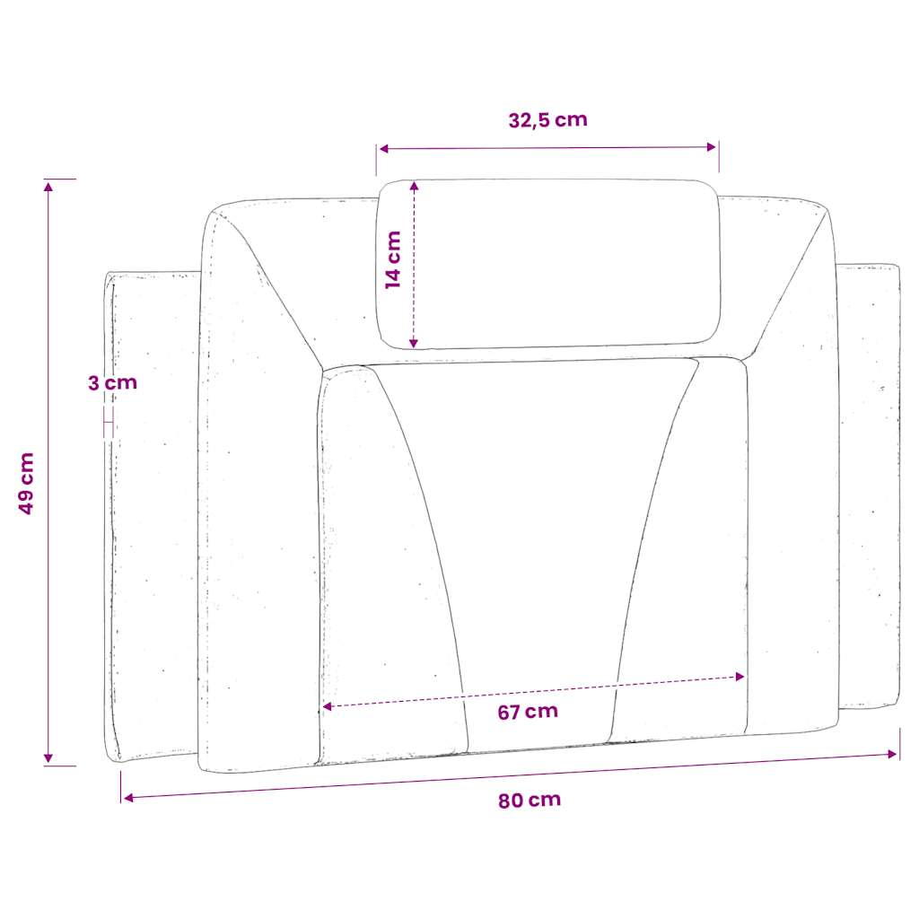 fekete és fehér műbőr fejtámla párna Viana 80 cm
