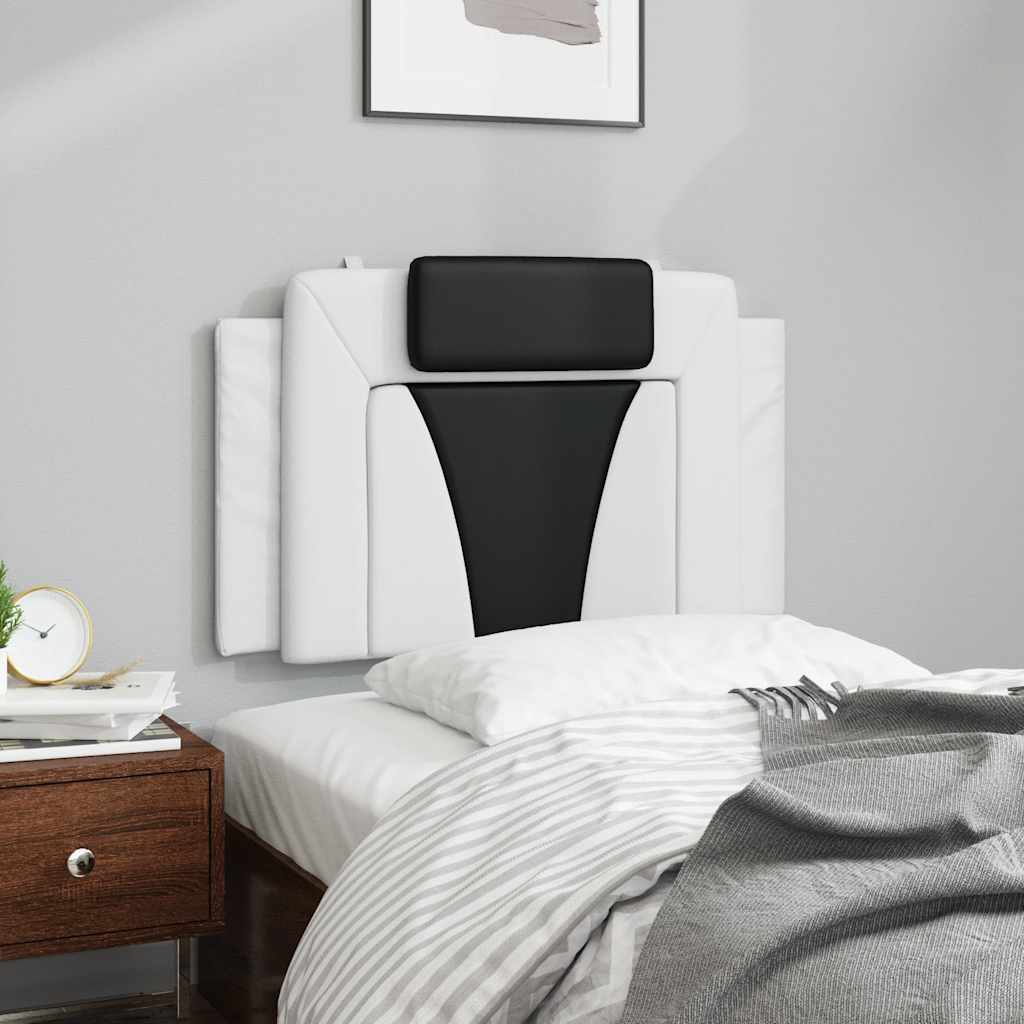 fekete és fehér műbőr fejtámla párna Viana 90 cm
