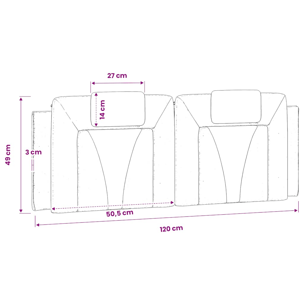 cappuccino színű műbőr fejtámla párna Viana 120 cm