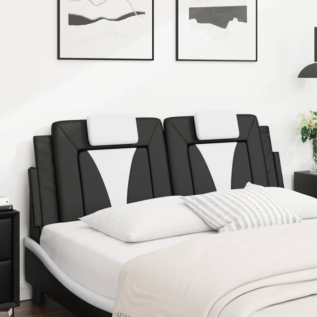 fekete és fehér műbőr fejtámla párna Viana 120 cm