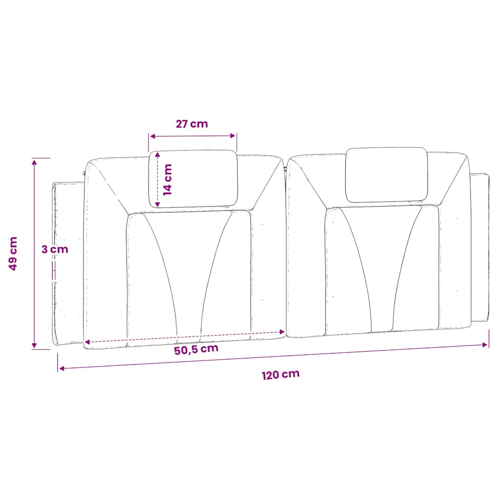 fekete és fehér műbőr fejtámla párna Viana 120 cm