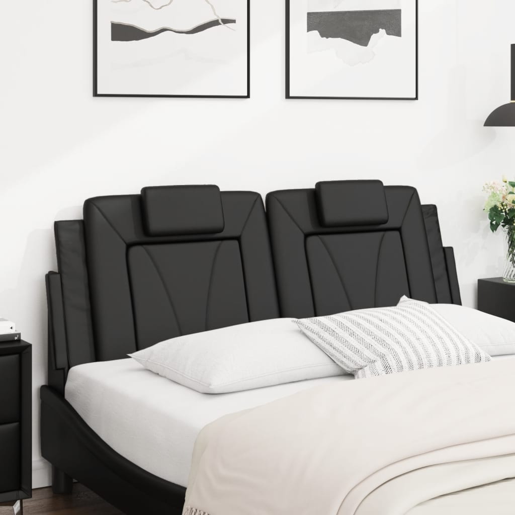 fekete műbőr fejtámla párna Viana 137 cm