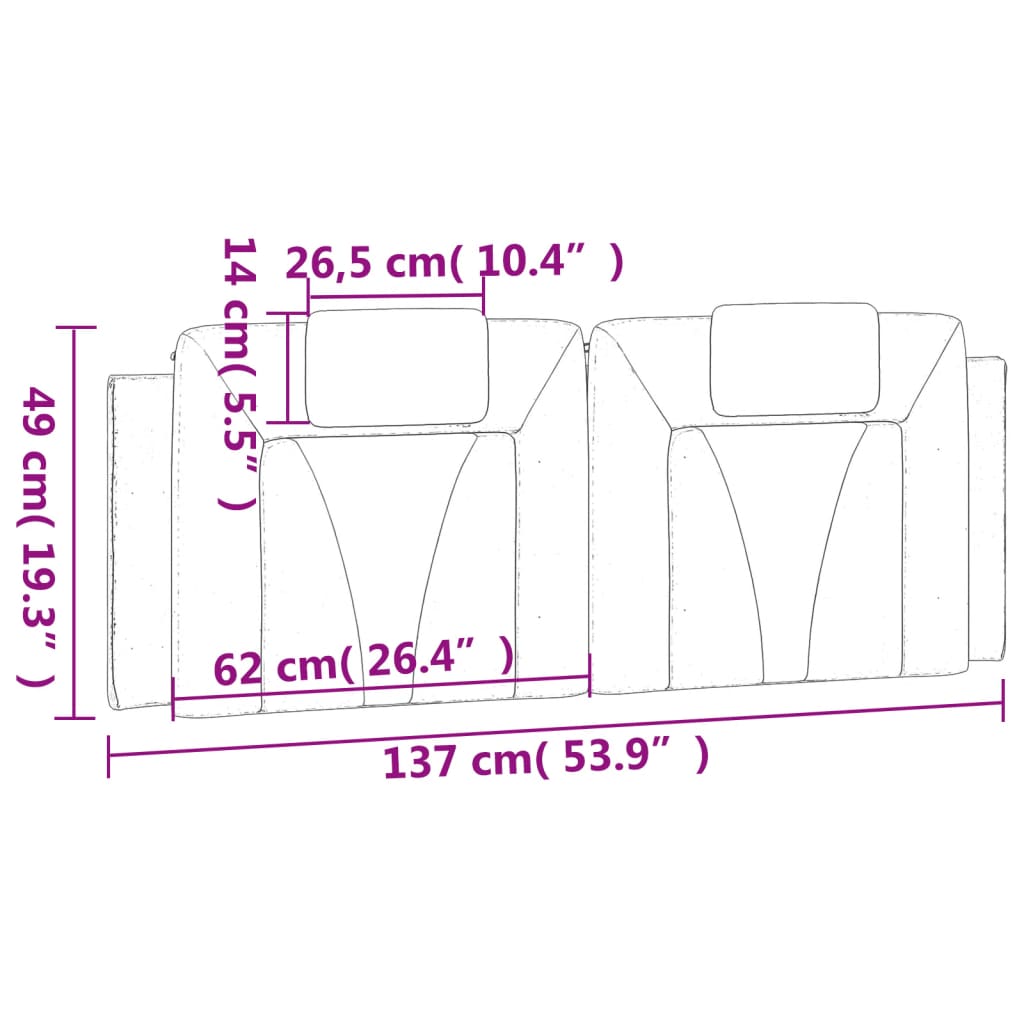 fekete műbőr fejtámla párna Viana 137 cm