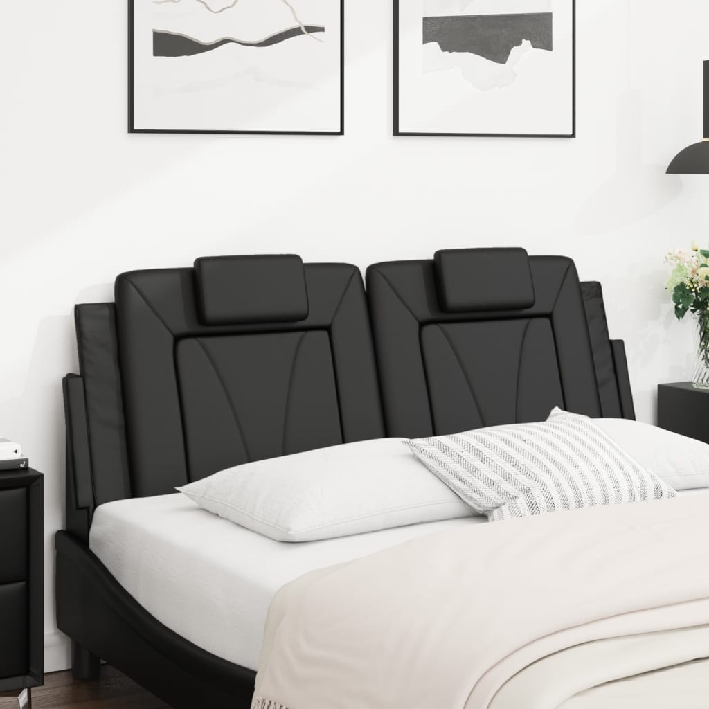 fekete műbőr fejtámla párna Viana 140 cm
