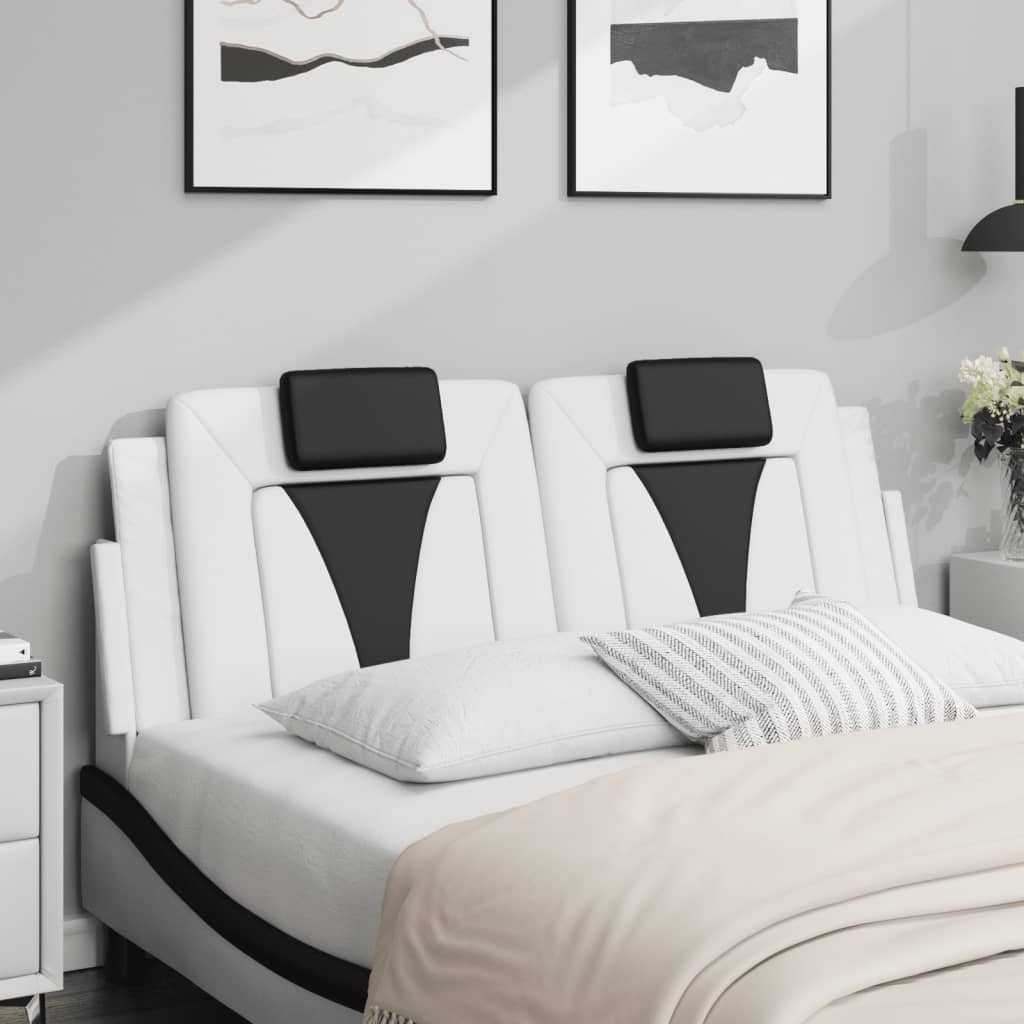 fehér és fekete műbőr fejtámla párna Viana 140 cm